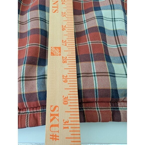 LL Bean Shacket Mens Size Medium Blue Cotton Plaid Fleece Lined Traditional Fit - Picture 13 of 13